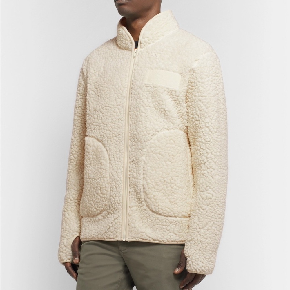 NN07 No Nationality Mort Jacket Shearling Fleece Wool Blend Full Zip Pockets EUC